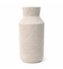 Beige Brun Textured Geometric Pattern Decorative Vase