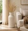 Beige Brun Textured Geometric Pattern Decorative Vase