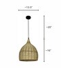 Beige Cane Hanging Light