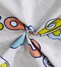 Beige Cartoon Printed 300 TC Cotton Blend Single Bedsheet with 1 Pillow Cover