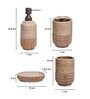 Beige Ceramic Pack of 4:Soap Dispenser,Tooth Brush Holder,Tumbler, Soap Dish