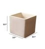 Beige Ceramic Square Desk Pots