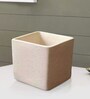 Beige Ceramic Square Desk Pots