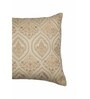 Beige Textured Chanderi Silk 12 x 18 Inches Embroidered Cushion Cover