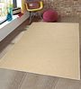 Beige Jute & Cotton Solid 6 x 9 Feet Hand Woven Carpet