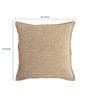 Beige Woven Chenille 16 x 16 Inches Cushion Covers (Set of 2)