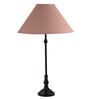 Beige Cottan Fabric Shade Table Lamp With Black Base