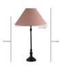 Beige Cottan Fabric Shade Table Lamp With Black Base