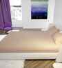 Beige Cotton 1 King Bedsheet with 2 Pillow Covers