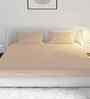 Beige Cotton 1 King Bedsheet with 2 Pillow Covers