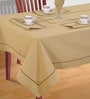 Solid (118x70) Beige Cotton Table Cloth