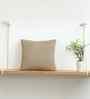 Beige Cotton 16X16 Inches Knitted Cushion Cover