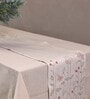 Knotted Affair 70 Inch Cream & Green Cotton Table Runner