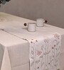 Knotted Affair 70 Inch Cream & Green Cotton Table Runner