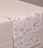 Knotted Affair 70 Inch Cream & Green Cotton Table Runner