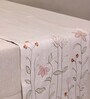 Knotted Affair 70 Inch Cream & Green Cotton Table Runner