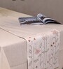Knotted Affair 70 Inch Cream & Green Cotton Table Runner