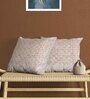 Beige Textured Cotton 16 x 16 Inches Cushion Cover (Set of 2)
