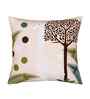 Beige Cotton Floral 16x16 inches Cushion Cover Set of 2