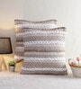 Beige Woven Cotton 18 x 18 Inches Cushion Covers (Set of 2)