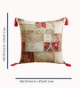 Beige Cotton Abstract 18x18 inches Cushion Covers (Set of 2)