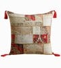 Beige Cotton Abstract 18x18 inches Cushion Covers (Set of 5)