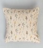 Beige Cotton Abstract 24x24 inches Cushion Cover