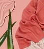 Red Aloevera Double Cloth Striped 300 GSM Bath Towel