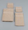 Beige Solid 450 GSM Cotton Towel Sets (Set of 4)