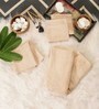 Beige Solid 450 GSM Cotton Towel Sets (Set of 4)