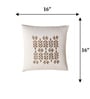 Beige Floral Cotton Blend 16 x 16 Inches Cushion Cover