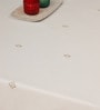 Heather (52x84) White & Blue Cotton Blend Table Cloth