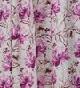 Beige Floral Cotton Blend 5 Ft Blackout Rod Pocket Window Curtain