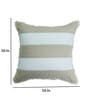 Beige Striped Cotton Blend 16 x 16 Inches Cushion Cover