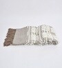 Beige Cotton Boho Woven 60x50 inches Sofa Throw (1Pc)