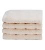 Beige Solid 550 GSM Cotton Face Towels (Set of 4)