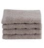 Brown Solid 550 GSM Cotton Face Towels (Set of 4)