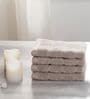 Brown Solid 550 GSM Cotton Face Towels (Set of 4)