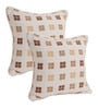 Beige Geometric Cotton 18 x 18 Inches Cushion Covers (Set of 2)