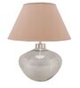 Avogadro Beige Cotton Shade Night Lamp With Metal & Glass Base