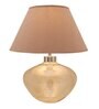 Avogadro Beige Cotton Shade Night Lamp With Metal & Glass Base