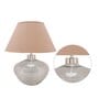 Avogadro Beige Cotton Shade Night Lamp With Metal & Glass Base