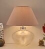Avogadro Beige Cotton Shade Night Lamp With Metal & Glass Base