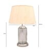 Beige Cotton Fabric Shade Duffield Clear Glass Table Lamp with Transparent Base
