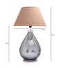 Diseno Beige Cotton Shade Night Lamp With Metal & Glass Base