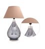 Diseno Beige Cotton Shade Night Lamp With Metal & Glass Base