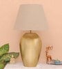 Bunsen Beige Cotton Shade Night Lamp With Mild Steal Base