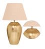 Bunsen Beige Cotton Shade Night Lamp With Mild Steal Base