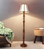 Beige Cotton Floor Lamp