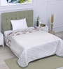 Beige Cotton Floral 150 GSM Single Bed AC Room Blanket Dohar
